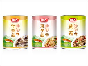 北京山達(dá)食品公司蘑菇罐頭包裝設(shè)計(jì)
