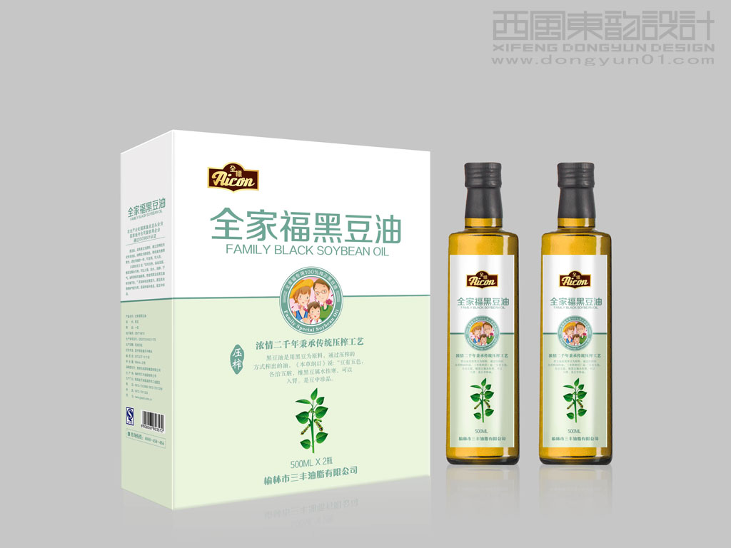 陜西三豐糧油有限公司全標全家福黑豆油禮盒包裝設(shè)計