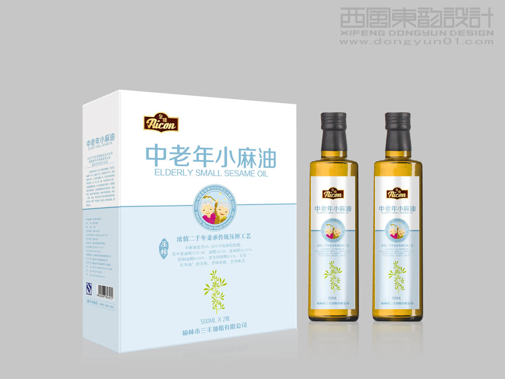 陜西三豐糧油有限公司全標中老年小麻油禮盒包裝設(shè)計
