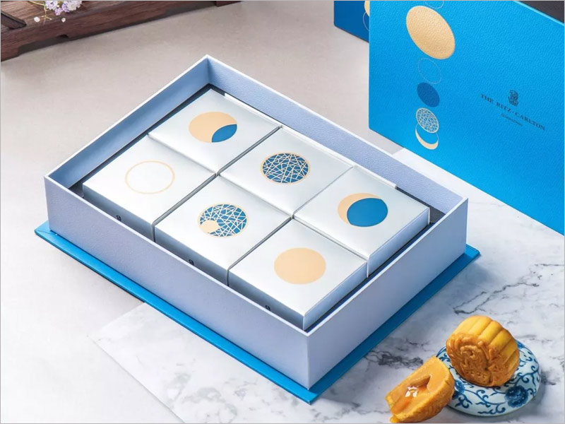 富力麗思卡爾頓酒店月餅包裝設計，簡潔清新風，別具一格