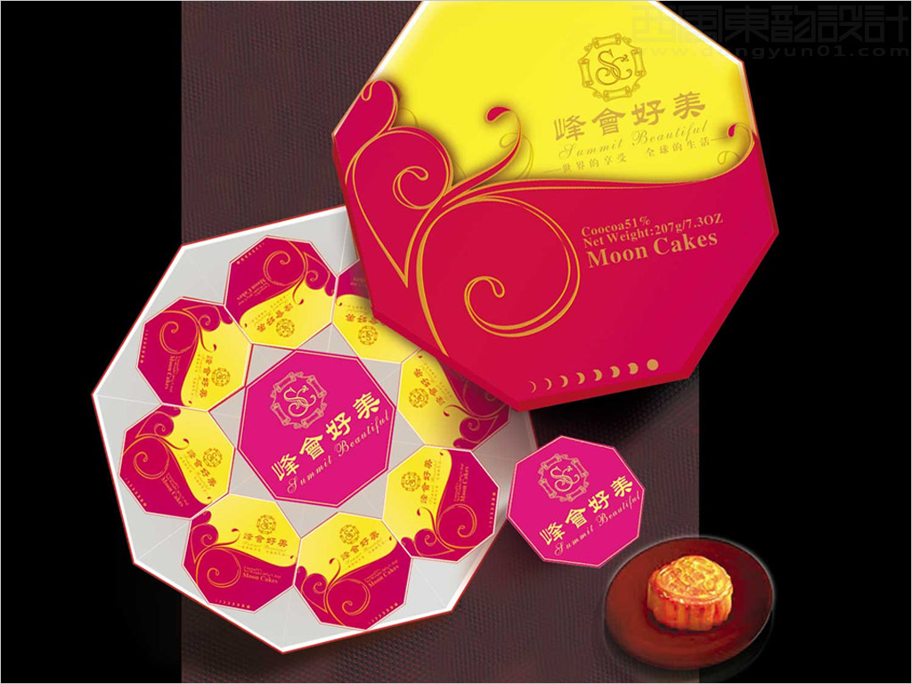榮尊堡峰會(huì)俱樂部峰會(huì)·好美月餅禮盒包裝設(shè)計(jì)之八角異形月餅禮盒包裝設(shè)計(jì)