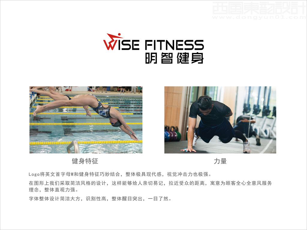 明智健身有限公司標(biāo)志設(shè)計(jì)創(chuàng)意理念說明釋義圖