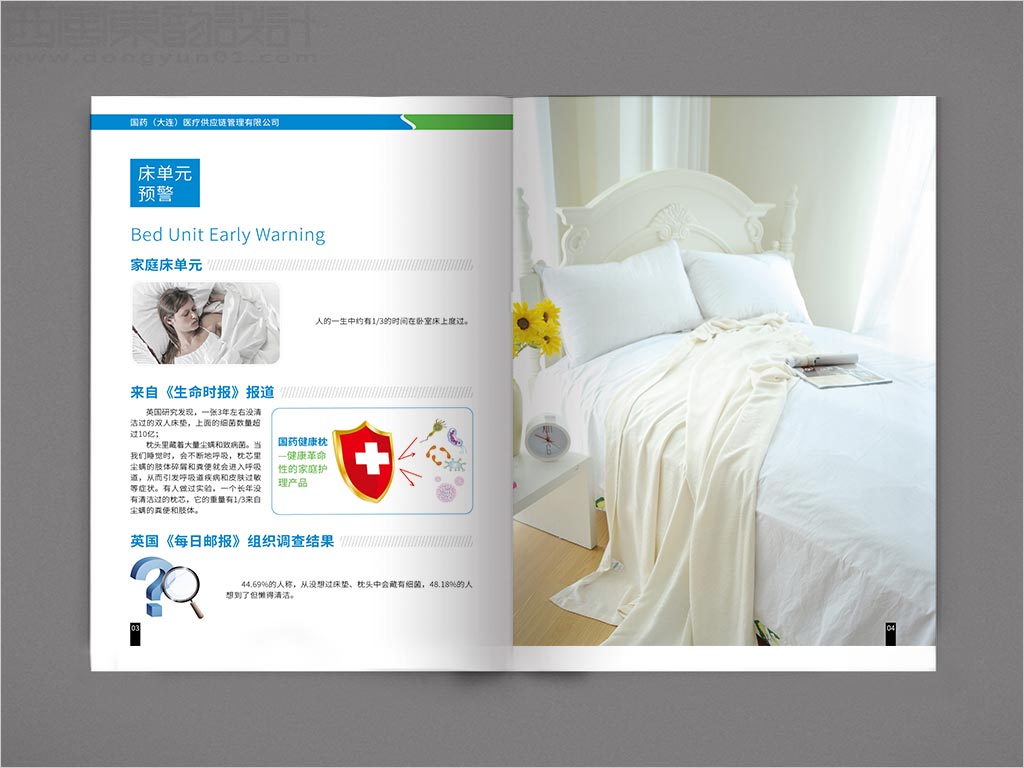 國藥（大連）醫(yī)療供應(yīng)鏈管理有限公司國藥床單元健康護理產(chǎn)品民用手冊設(shè)計之床單元預警內(nèi)頁設(shè)計