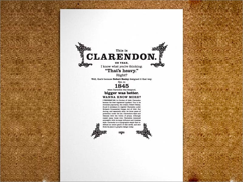 Clarendon字體設(shè)計特點 Clarendon字體設(shè)計特點