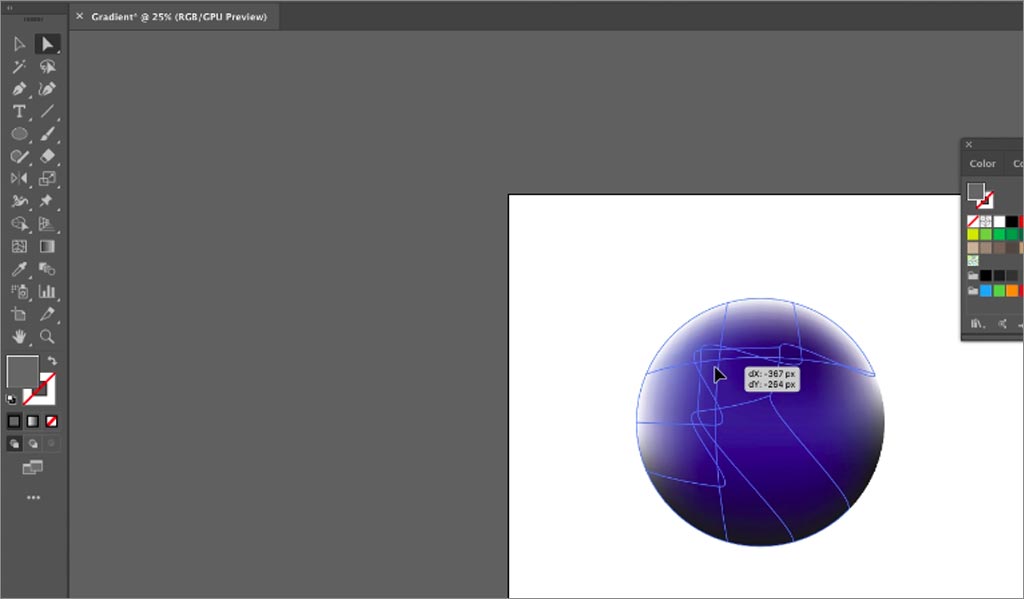 ADOBE ILLUSTRATOR設(shè)計(jì)軟件中漸變網(wǎng)格工具的使用圖文教程5）調(diào)整對(duì)象的形狀