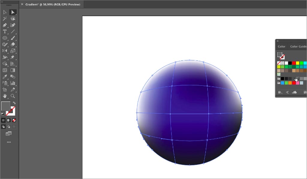ADOBE ILLUSTRATOR設(shè)計(jì)軟件中漸變網(wǎng)格工具的使用圖文教程第4步：為對(duì)象添加顏色