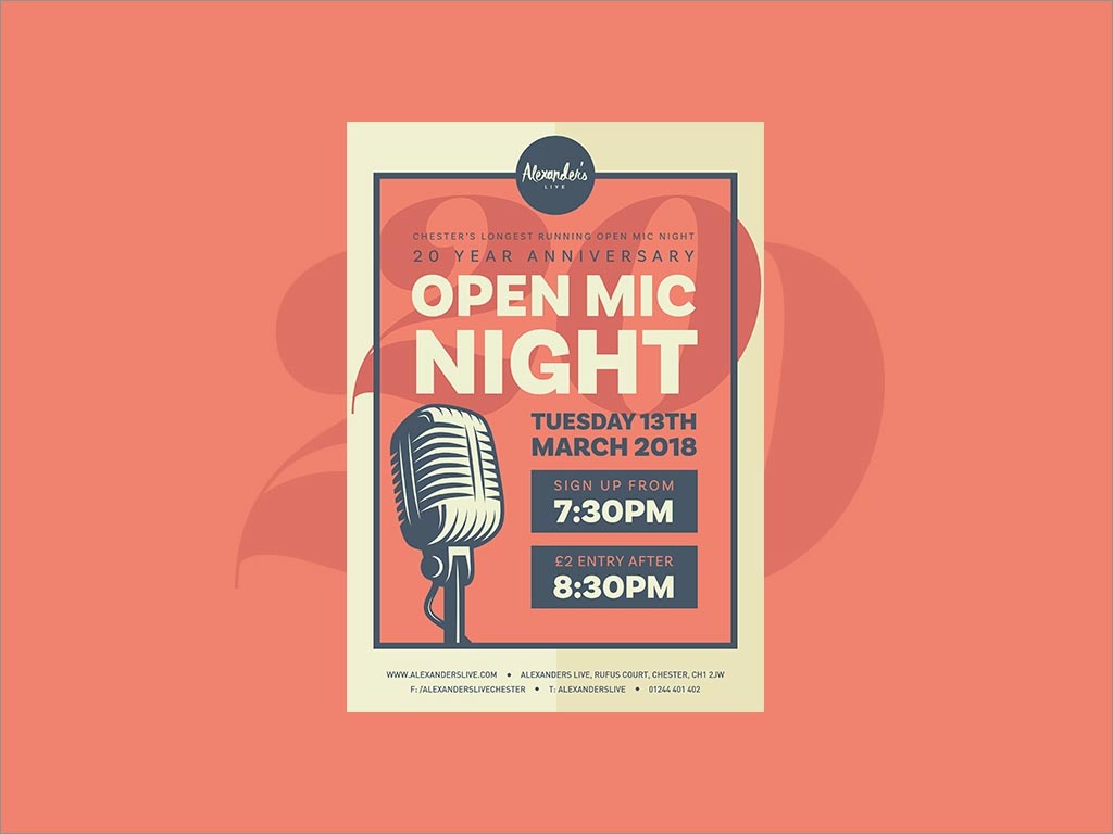 打開(kāi)“麥克風(fēng)之夜”宣傳彩頁(yè)傳單設(shè)計(jì)