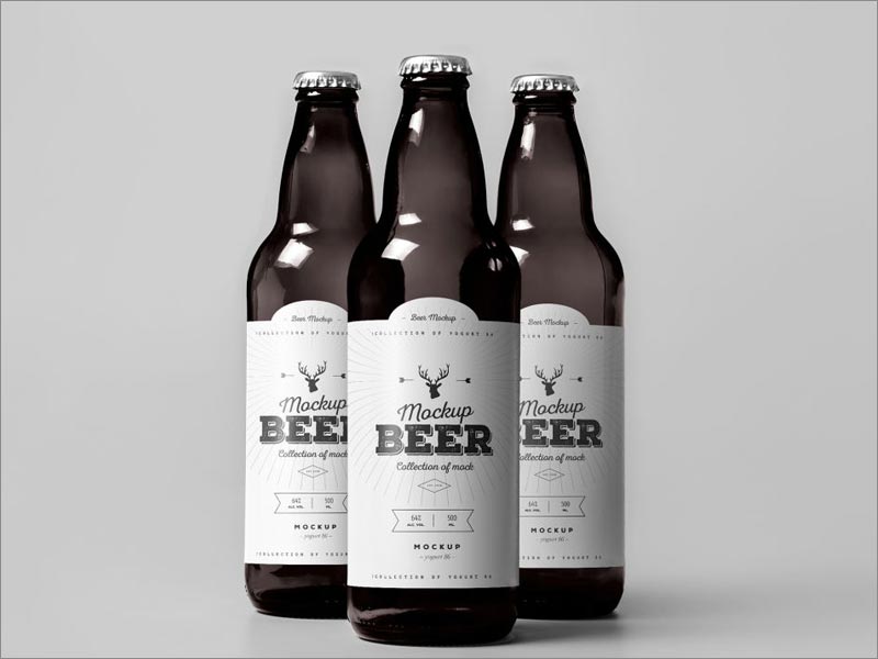 啤酒瓶標(biāo)包裝設(shè)計樣機模板