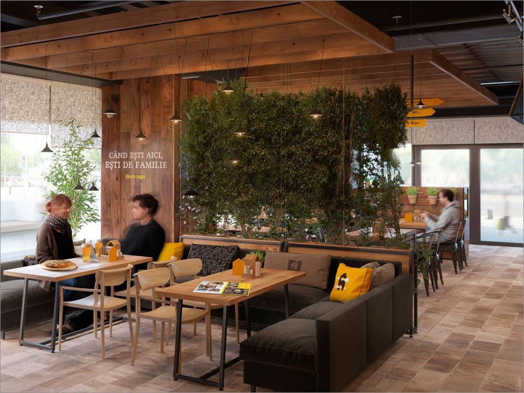 Andy's Pizza披薩餐廳logo店面設計之就餐區(qū)設計