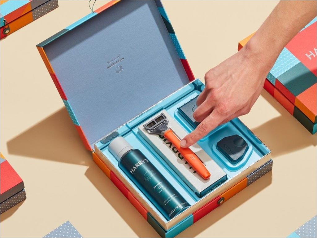 Harry’s男士剃須工具洗護(hù)套裝禮品盒包裝設(shè)計開盒圖
