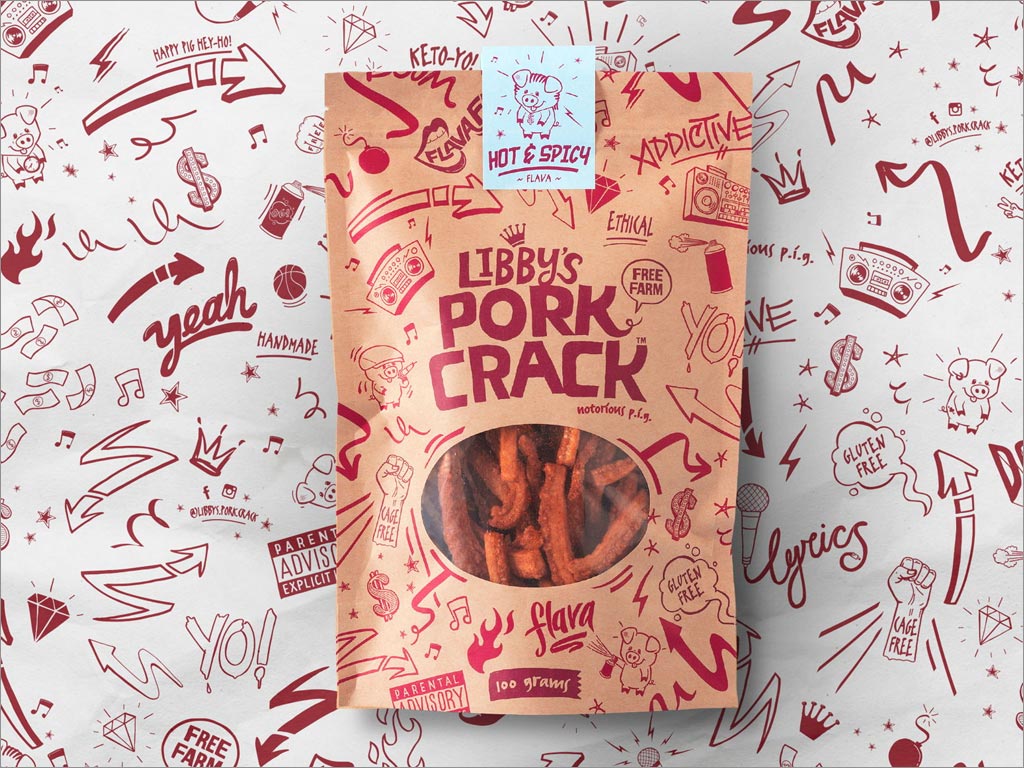 美國Libby's Pork Crack休閑食品包裝袋設(shè)計(jì)