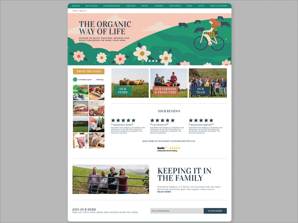 英國埃弗斯菲爾德有機(jī)食品網(wǎng)站頁面設(shè)計(jì)