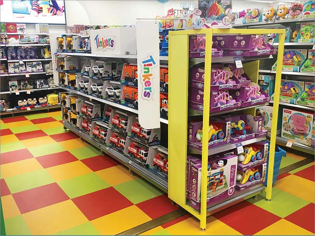 澳大利亞Tinkers玩具品牌vi重塑設(shè)計和包裝設(shè)計之賣場貨架展示