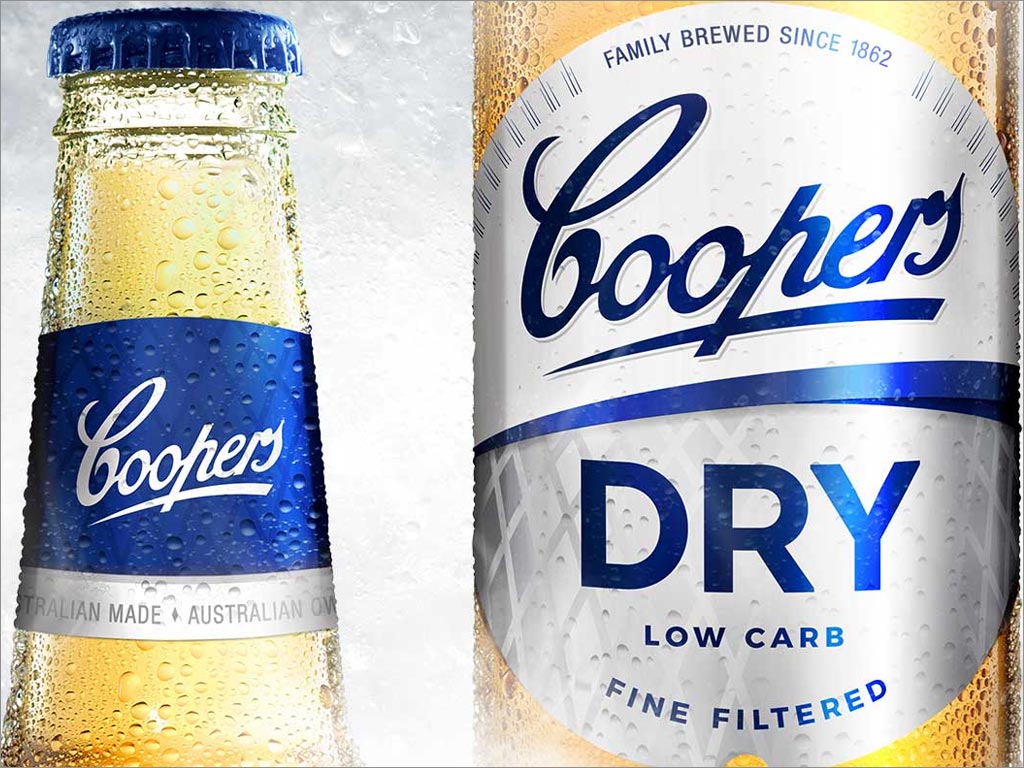 Coopers Dry啤酒玻璃瓶帖包裝設(shè)計(jì)