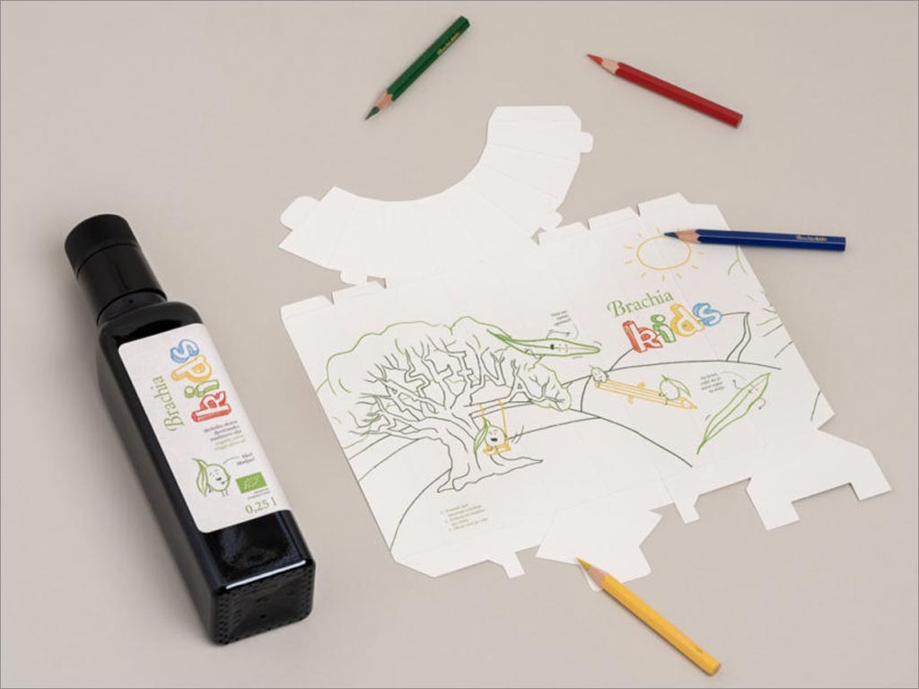 克羅地亞Brachia KIDS兒童橄欖油包裝設(shè)計(jì)之展開(kāi)圖