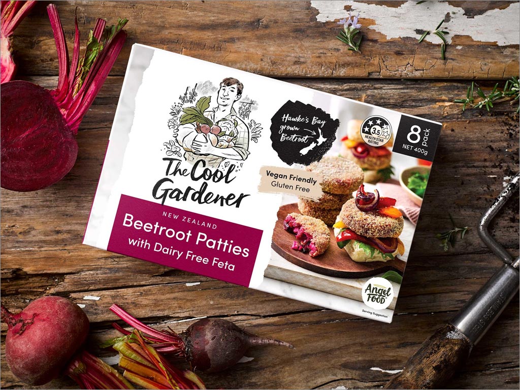 新西蘭The Cool Gardener速凍食品之甜菜根餡餅包裝設(shè)計