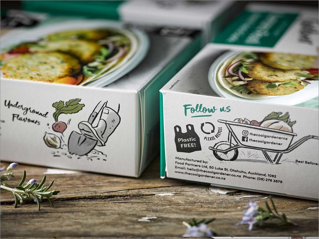 新西蘭The Cool Gardener速凍食品包裝設(shè)計之側(cè)面展示