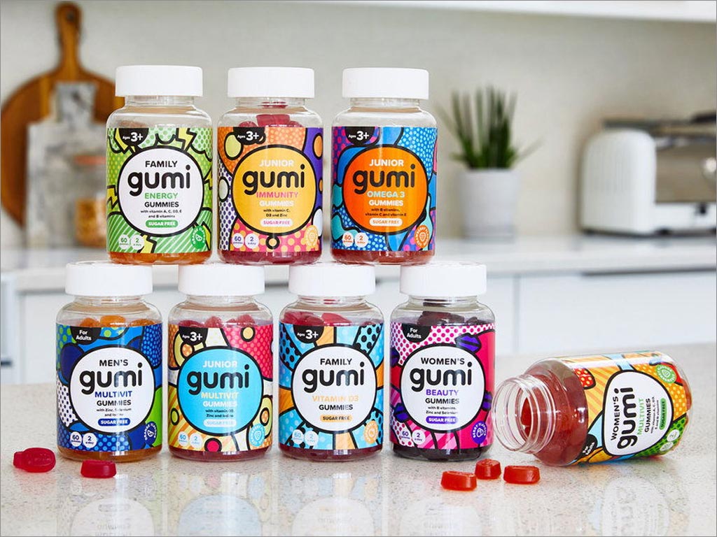 流行藝術(shù)風格的英國Gumi維生素糖果包裝設計之實物照片