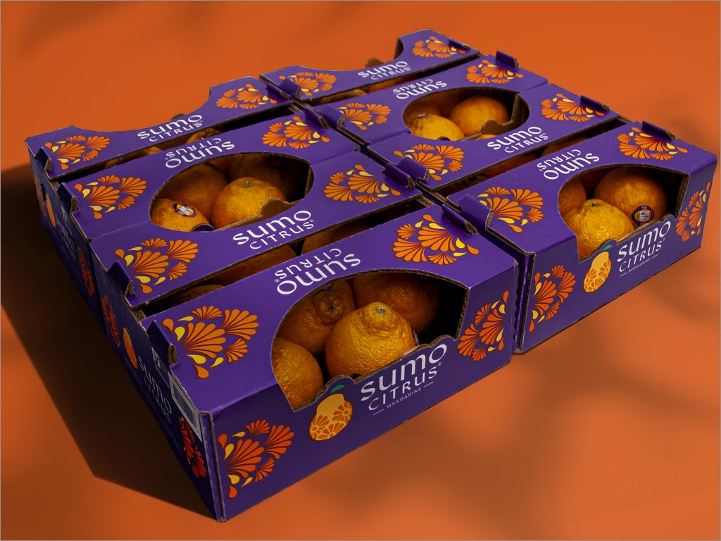 彰顯日本傳統(tǒng)的Sumo Citrus柑橘水果手提盒包裝設(shè)計
