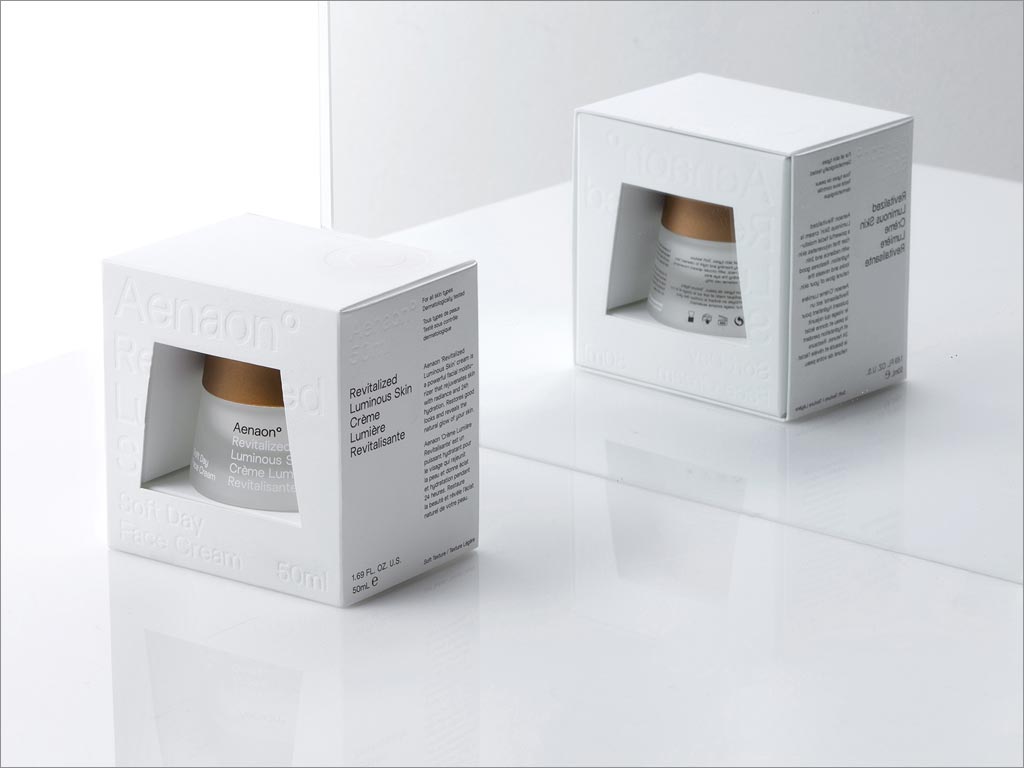 AENON化妝品包裝盒設計之45度角度展示
