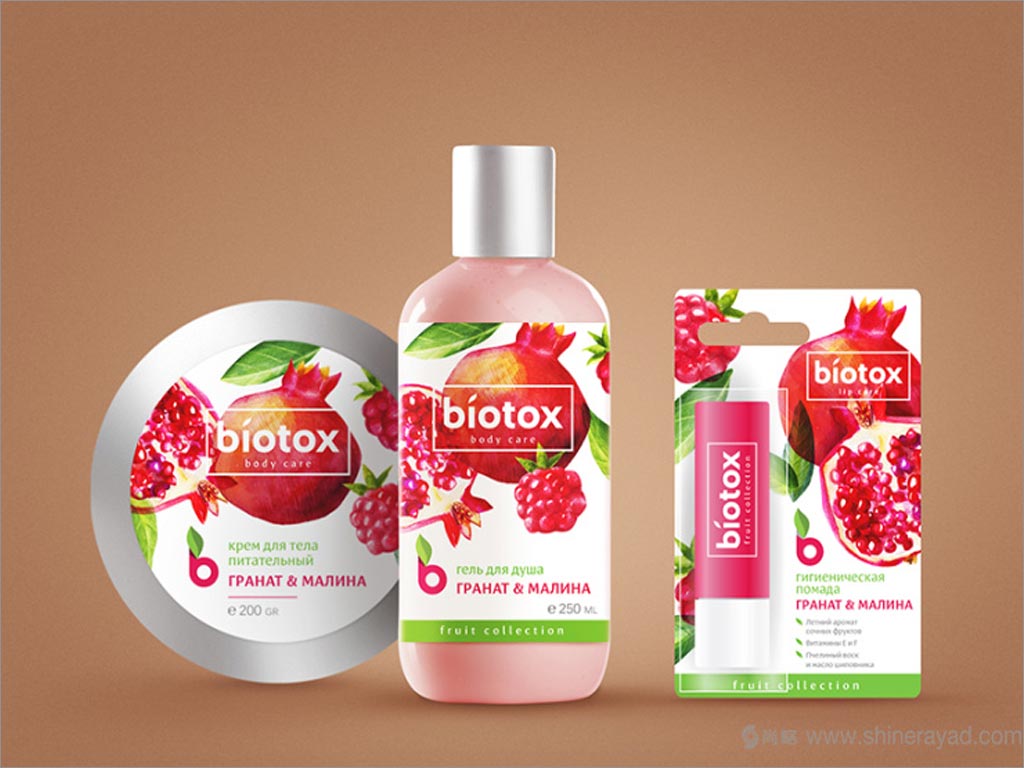 俄羅斯Biotox石榴味身體護理產(chǎn)品包裝設(shè)計