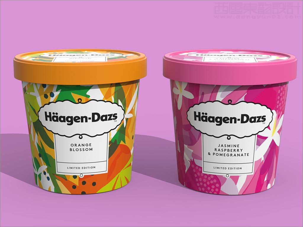 采用獨(dú)特插畫的美國哈根達(dá)斯冰淇淋包裝設(shè)計
