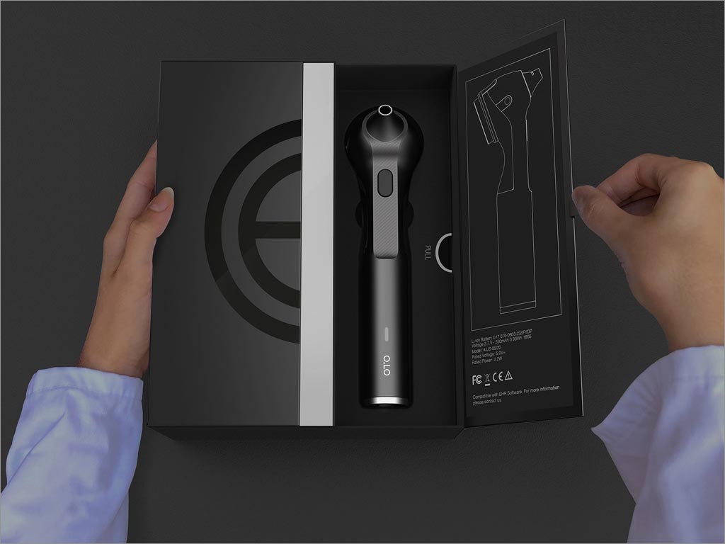 英國Oto耳朵智能檢測儀器醫(yī)療器械包裝設(shè)計(jì)之開盒展示