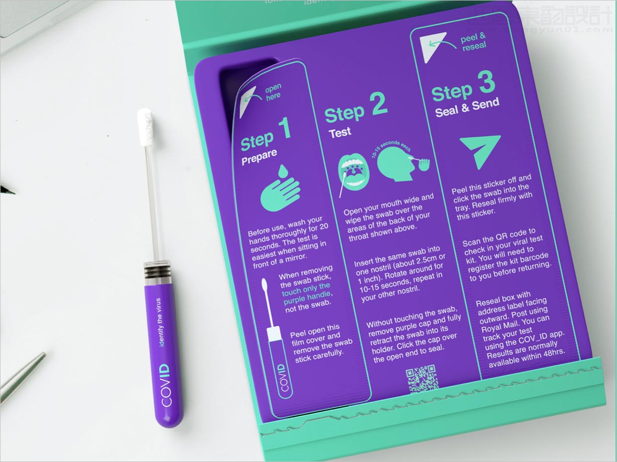 英國新型冠狀病毒(COVID-19)核酸檢測(cè)試劑盒貼紙包裝設(shè)計(jì)