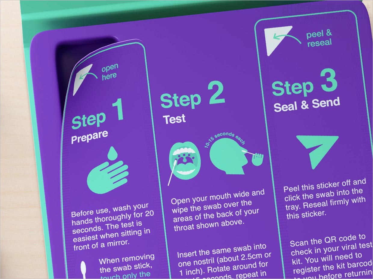 英國新型冠狀病毒(COVID-19)核酸檢測(cè)試劑盒貼紙包裝設(shè)計(jì)