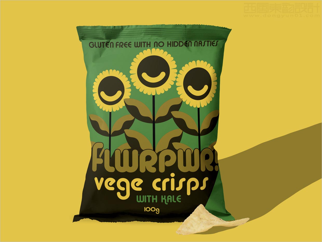 美國FLWRPWR Vege Crisps蔬菜水果脆片包裝袋設(shè)計(jì)