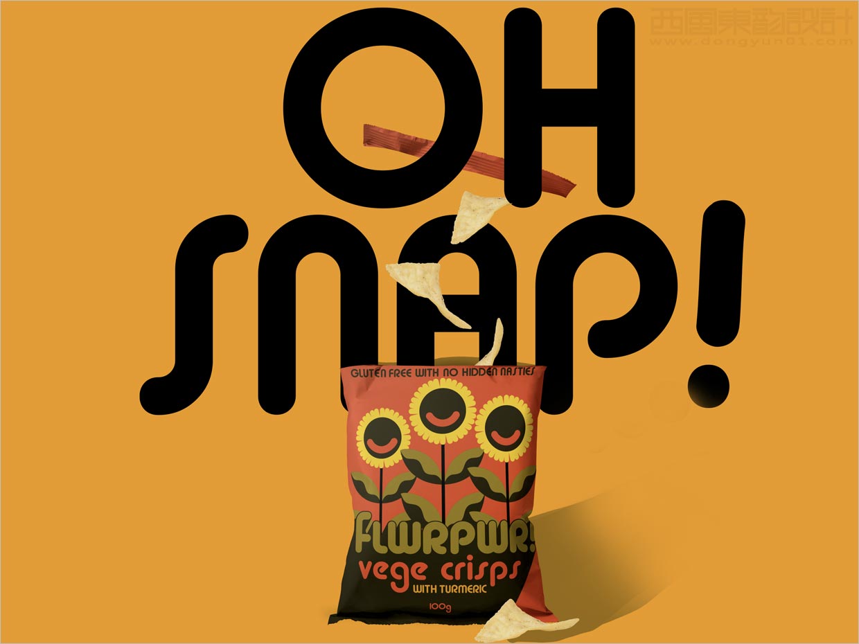美國FLWRPWR Vege Crisps蔬菜水果脆片包裝袋設(shè)計(jì)
