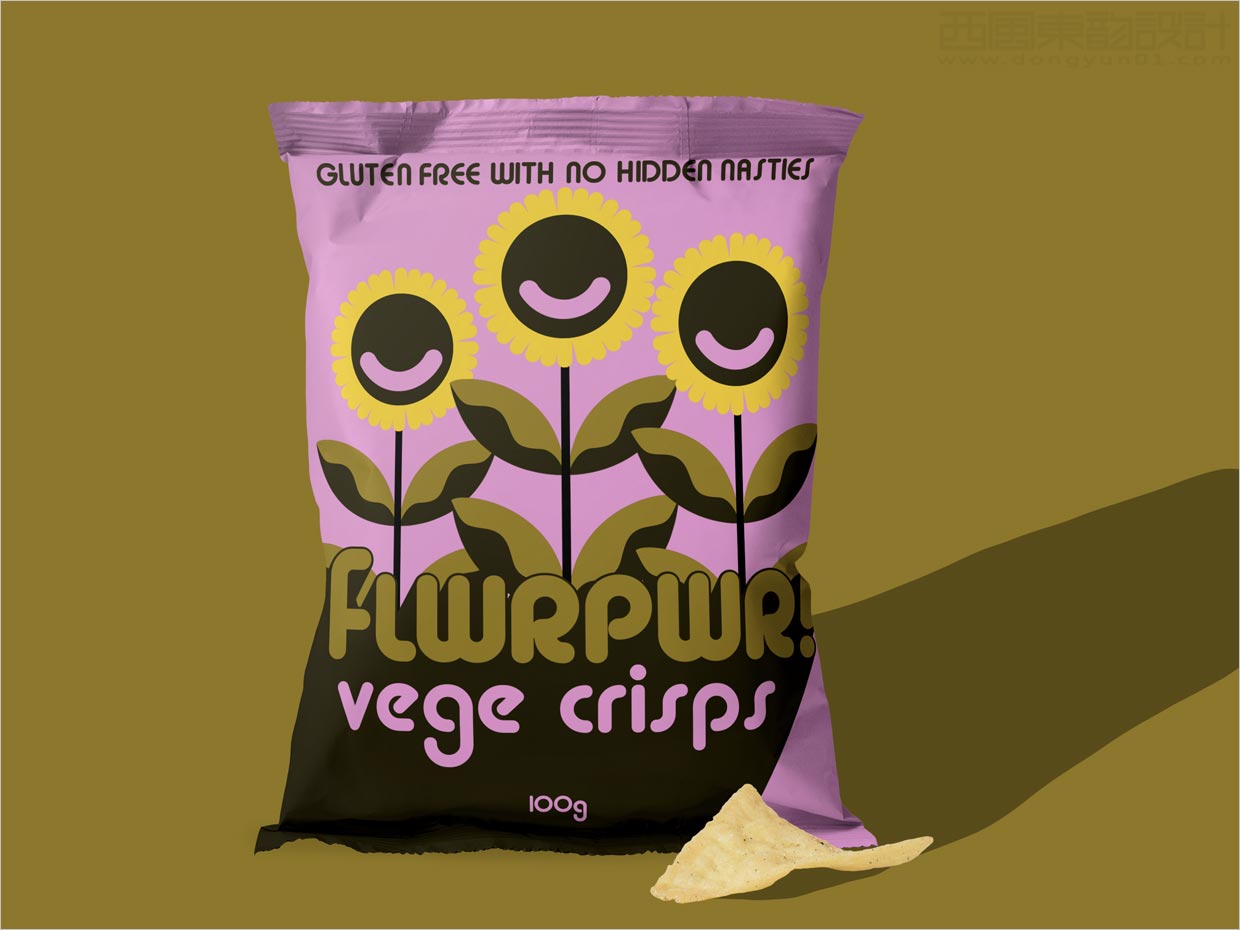 美國FLWRPWR Vege Crisps蔬菜水果脆片包裝袋設(shè)計(jì)
