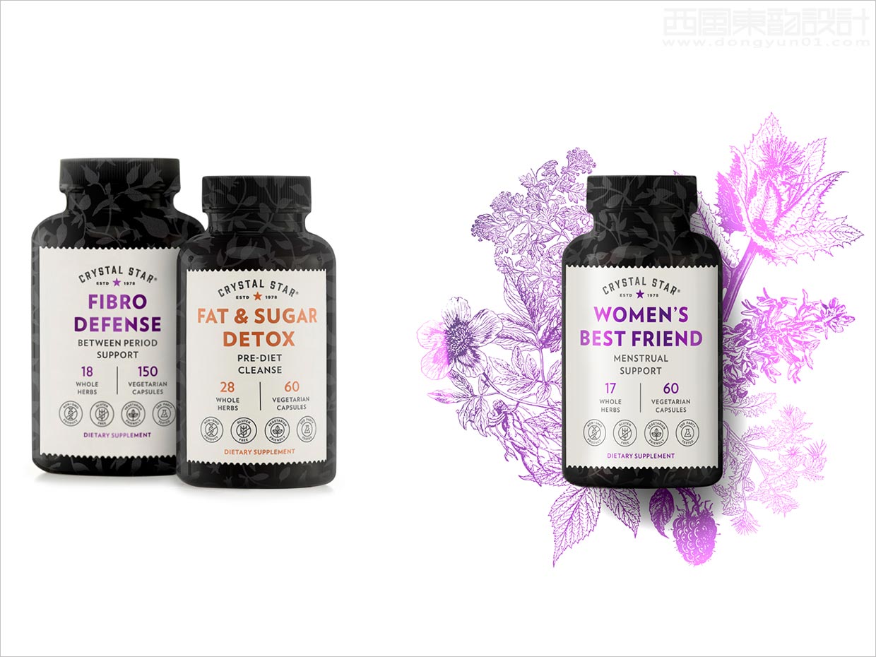 美國Crystal Star營養(yǎng)補(bǔ)品保健品包裝設(shè)計(jì)