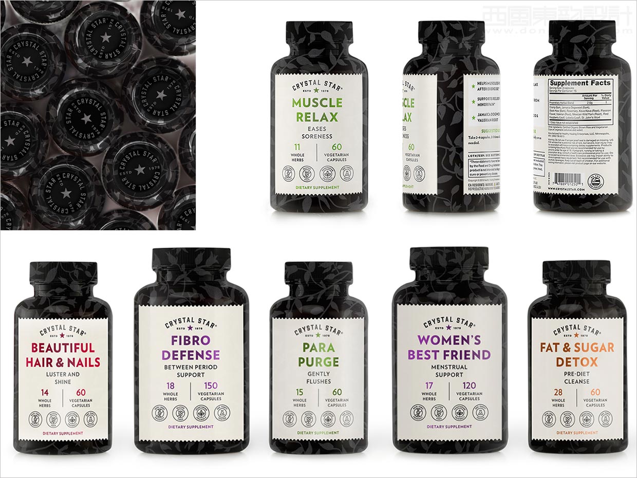 美國Crystal Star營養(yǎng)補(bǔ)品保健品包裝設(shè)計(jì)