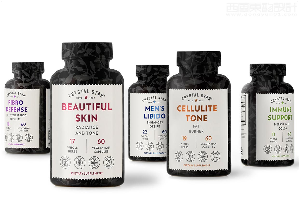 美國Crystal Star營養(yǎng)補(bǔ)品保健品包裝設(shè)計(jì)