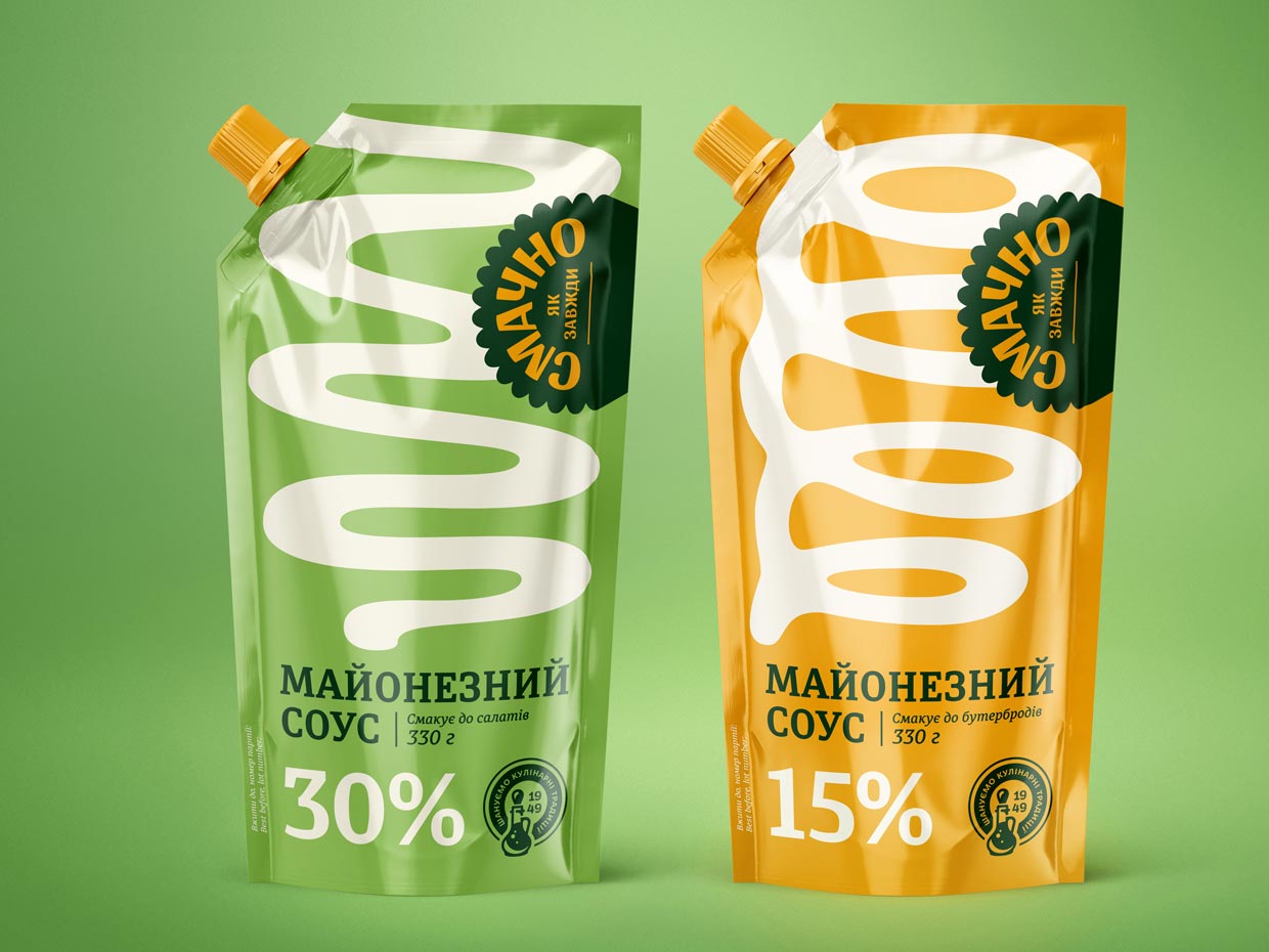 烏克蘭Olkom蛋黃醬調(diào)味食品包裝設計