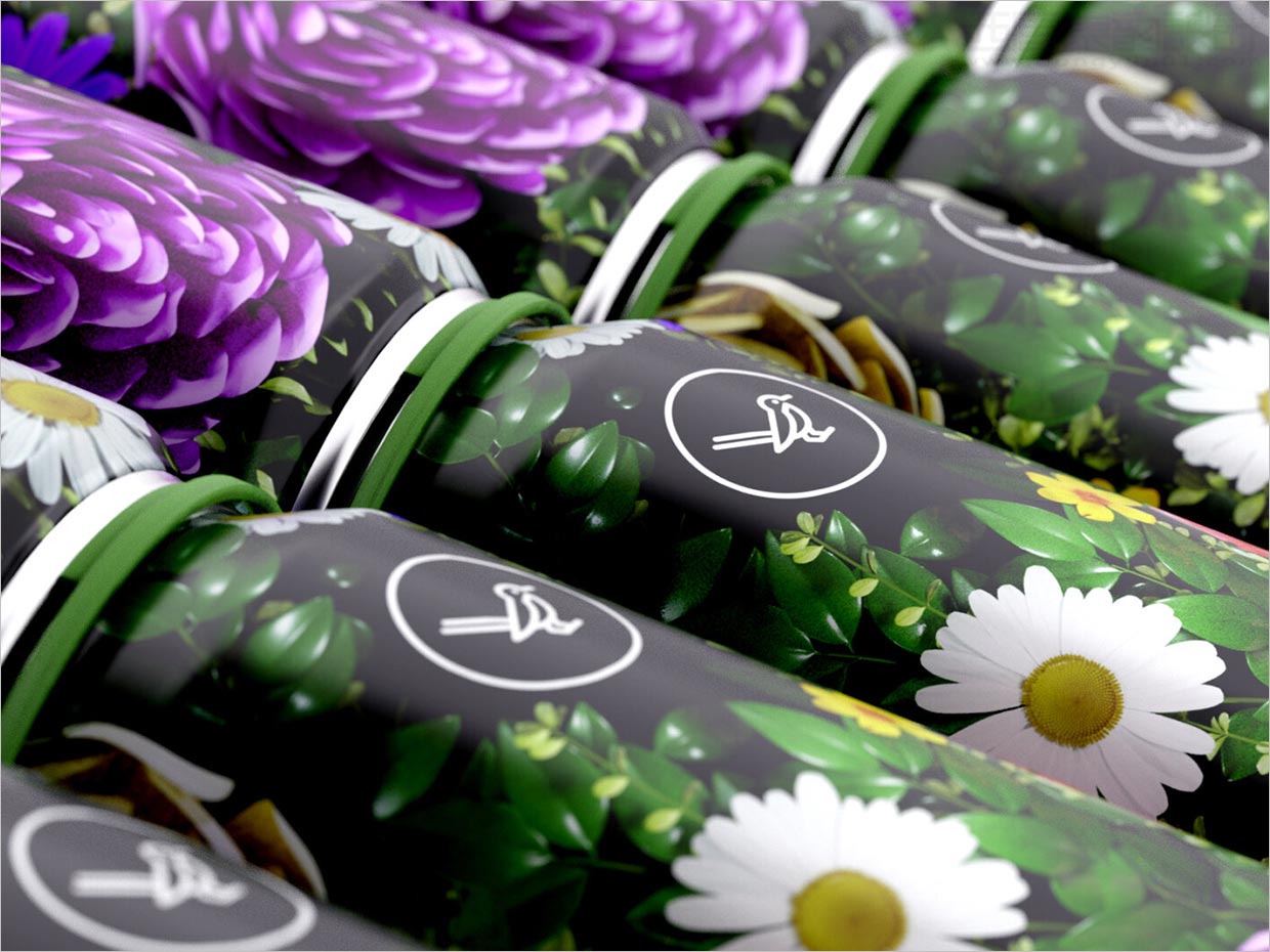 展示花藝的韓國Bring Spring精釀啤酒包裝設(shè)計(jì)