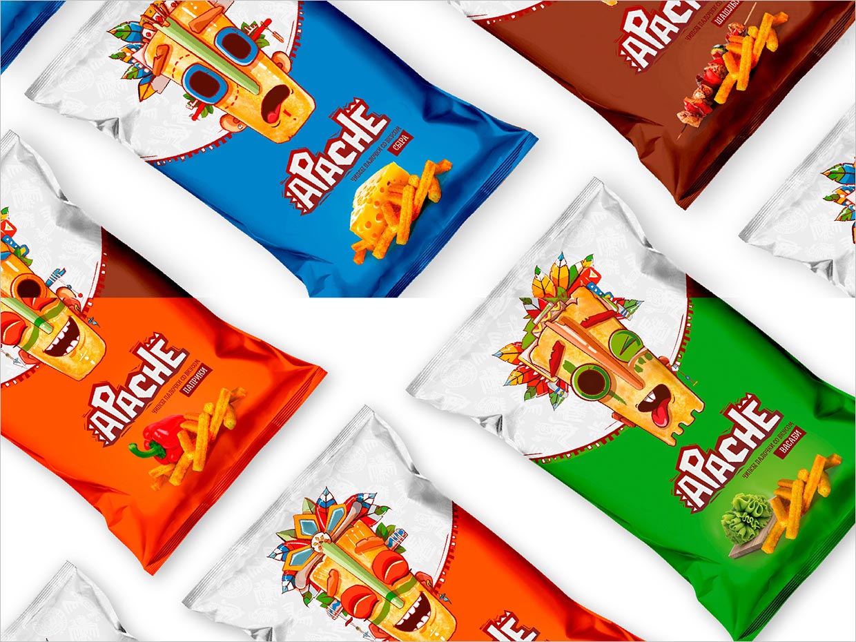 亞美尼亞Apache兒童薯?xiàng)l薯片休閑食品包裝設(shè)計(jì)