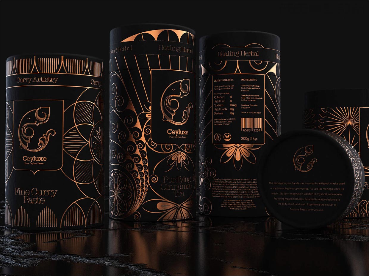 斯里蘭卡Ceyluxe茶和香料包裝設(shè)計