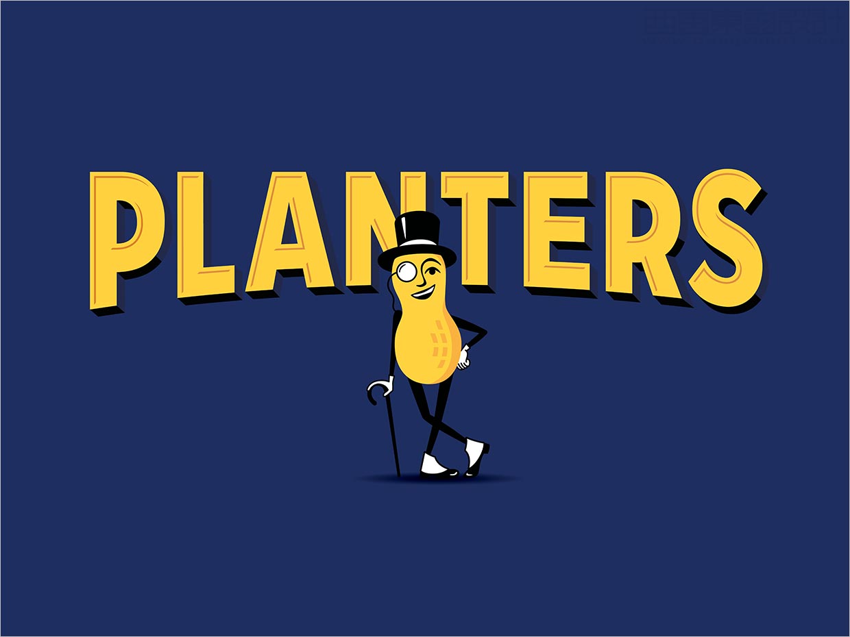 美國(guó)Planters堅(jiān)果品牌logo與吉祥物設(shè)計(jì)