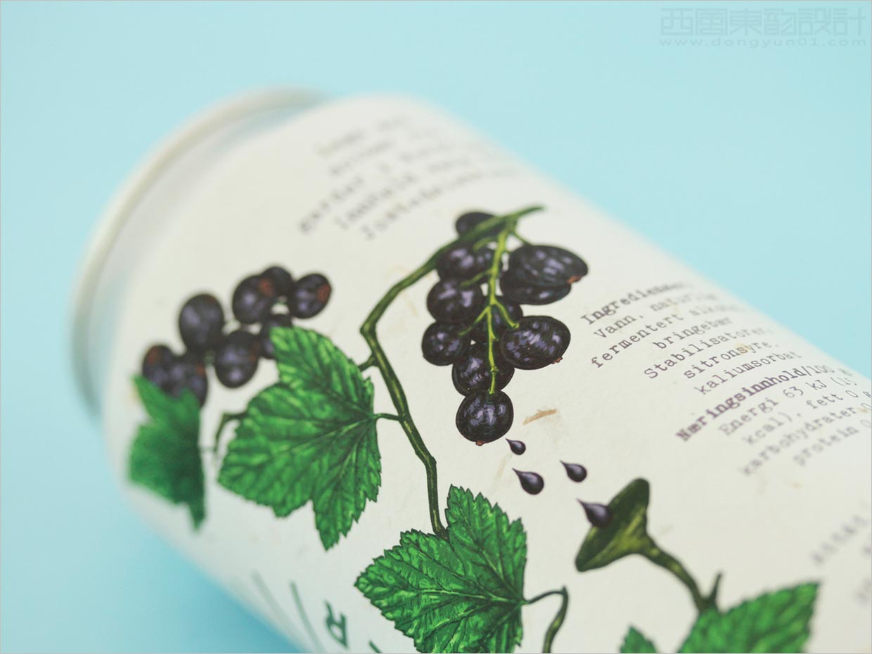 挪威Gardsbrenneriet水果蘇打水飲料包裝設(shè)計之局部細(xì)節(jié)展示