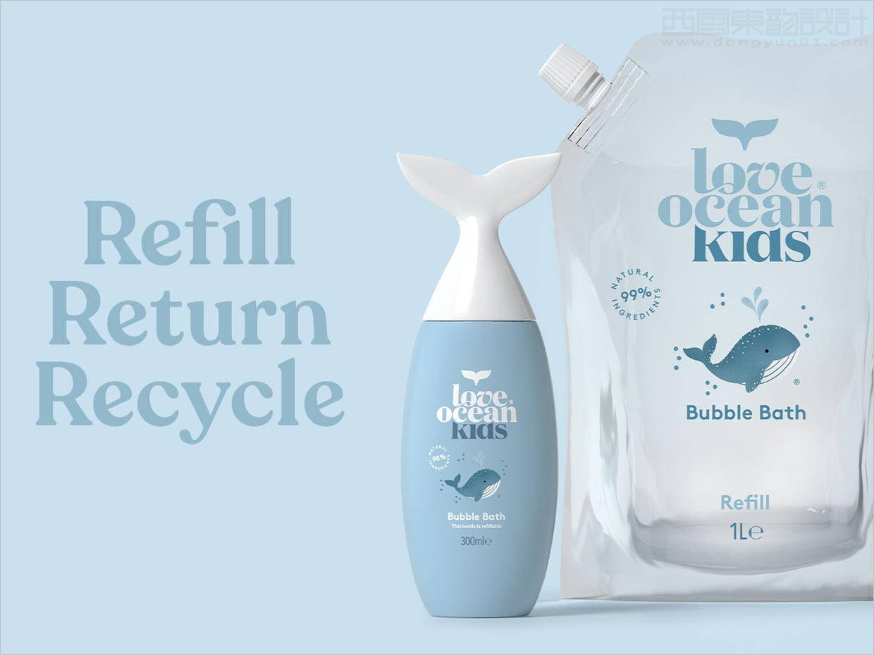 獨特的Love Ocean兒童沐浴護(hù)膚日化用品包裝設(shè)計