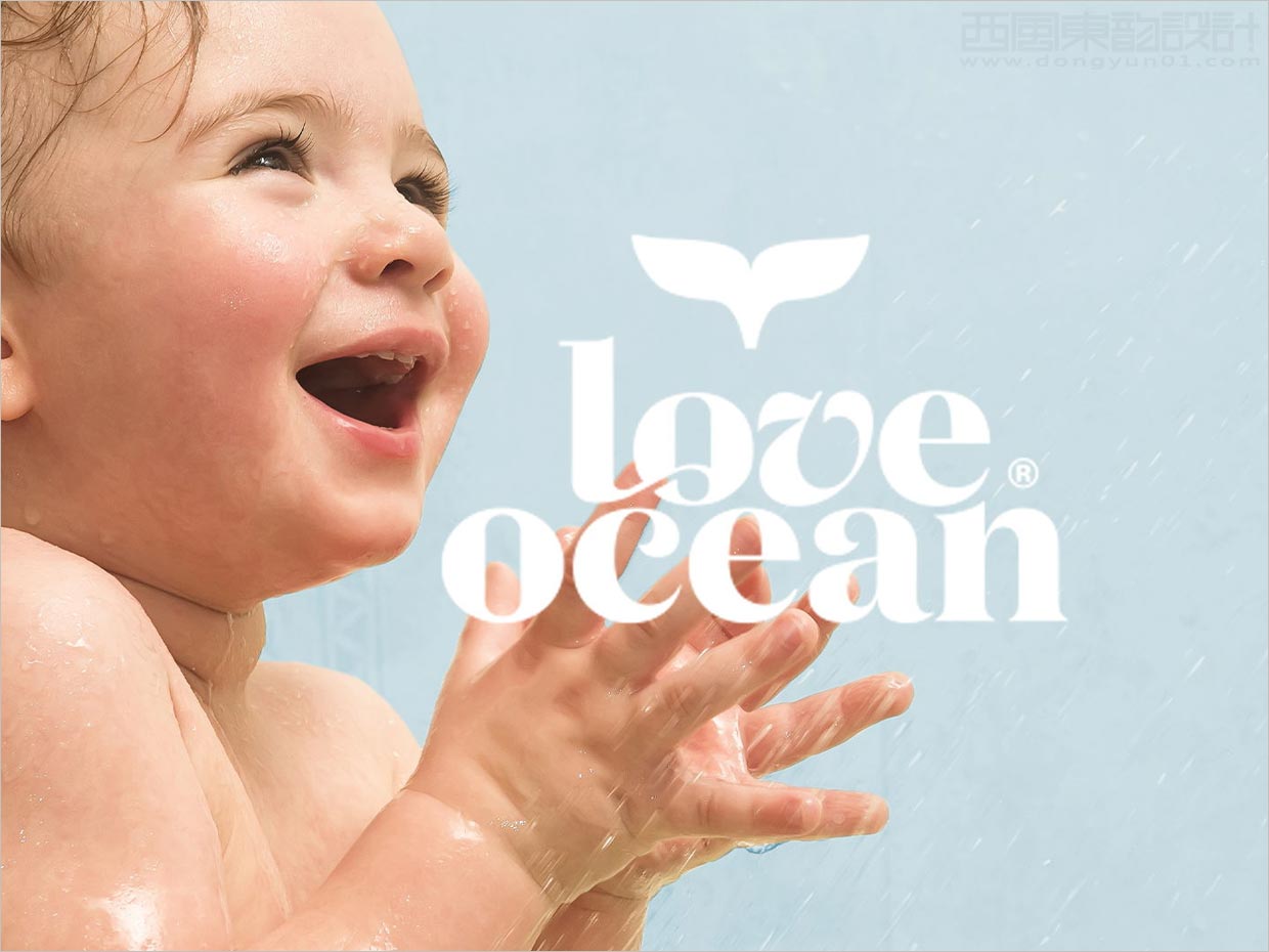 獨特的Love Ocean兒童沐浴護(hù)膚日化用品logo設(shè)計