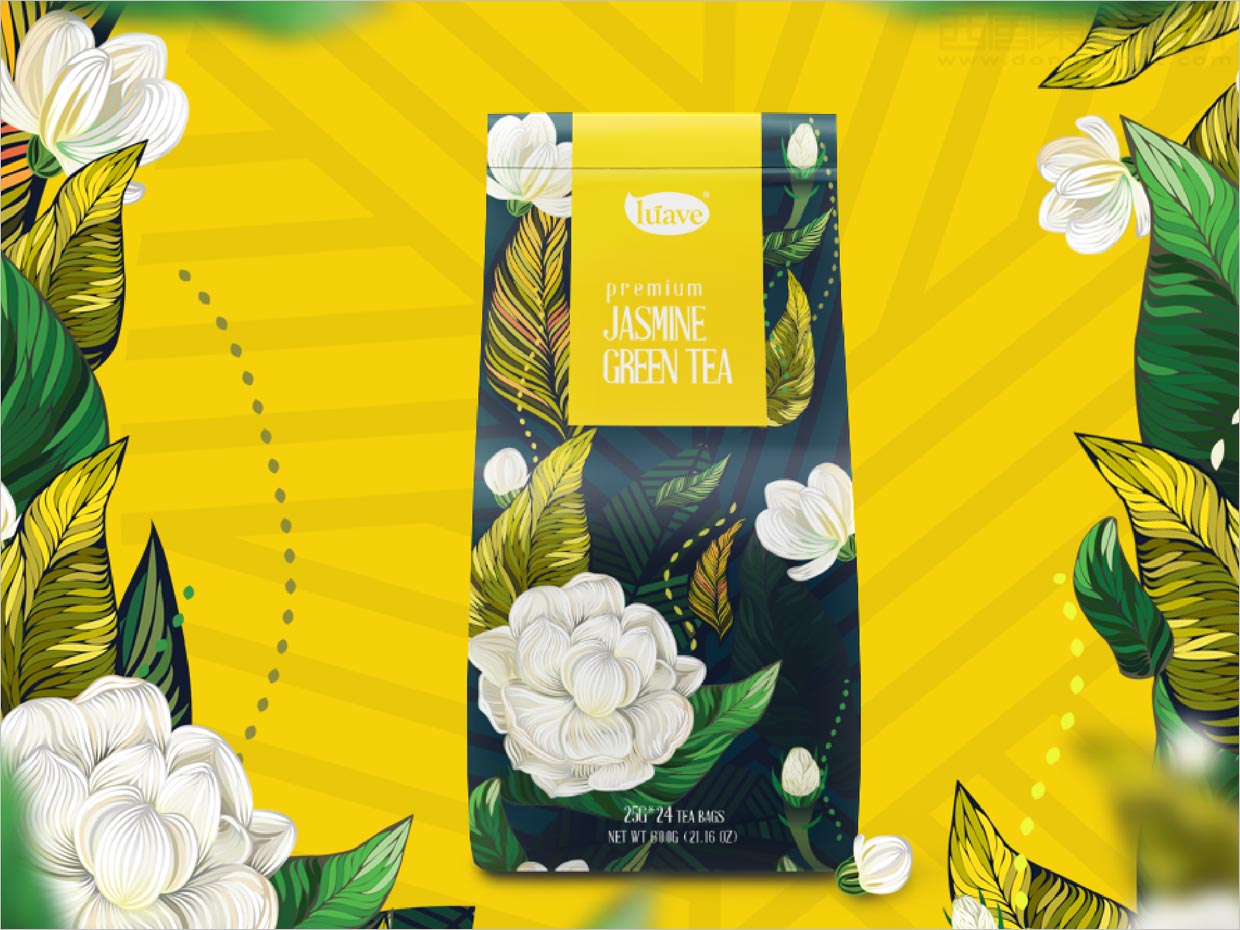 采用鮮活插圖的越南Luave Tea茶包裝設(shè)計