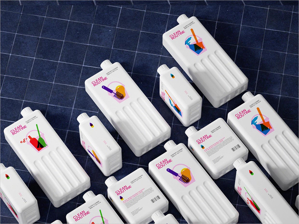 CLEAN ROUTINE清潔劑日化產(chǎn)品包裝設(shè)計