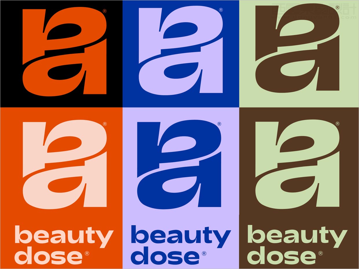 美國Beauty Dose營養(yǎng)補(bǔ)充劑保健品logo設(shè)計(jì)之不同背景色展示