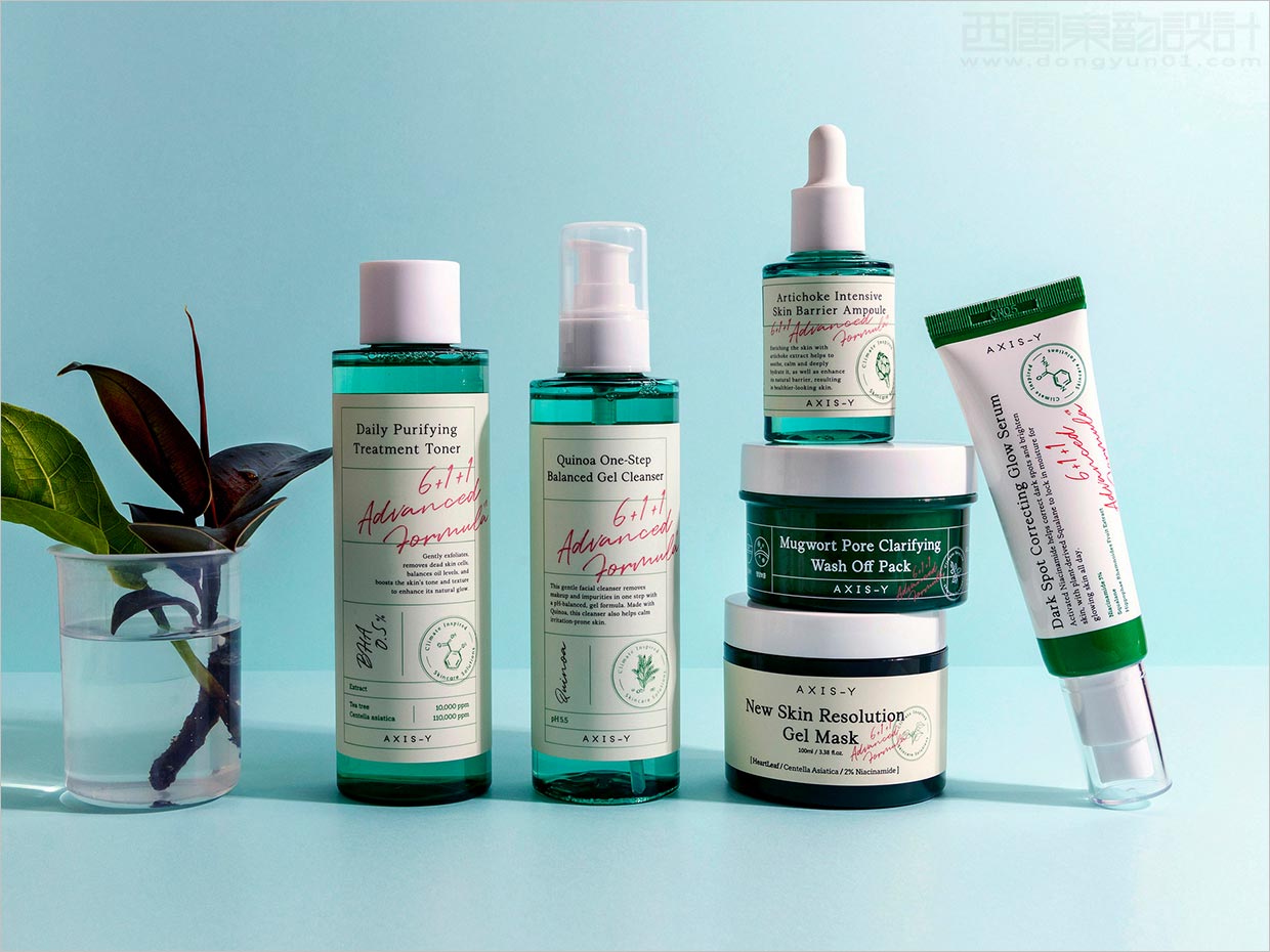 韓國(guó)AXIS-Y清潔美容化妝品包裝設(shè)計(jì)之實(shí)物照片