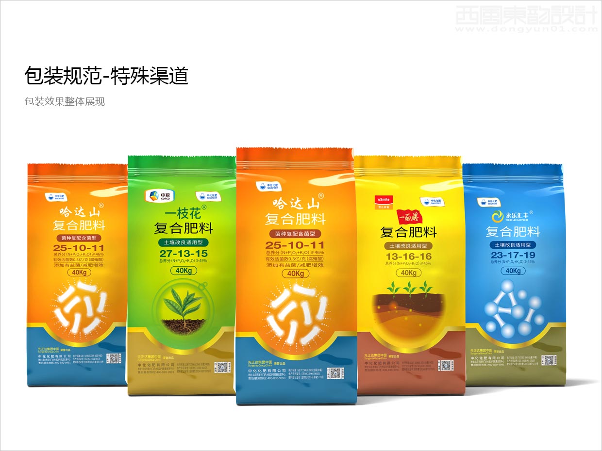 先正達(dá)集團(tuán)中國中化化肥復(fù)合肥料農(nóng)資包裝設(shè)計升級項目之特殊渠道整體效果圖展示
