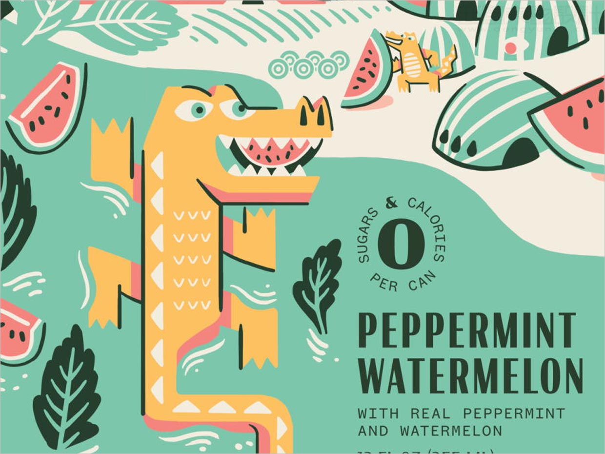 Aura Bora植物起泡水功能飲料包裝設(shè)計(jì)之插畫(huà)設(shè)計(jì)