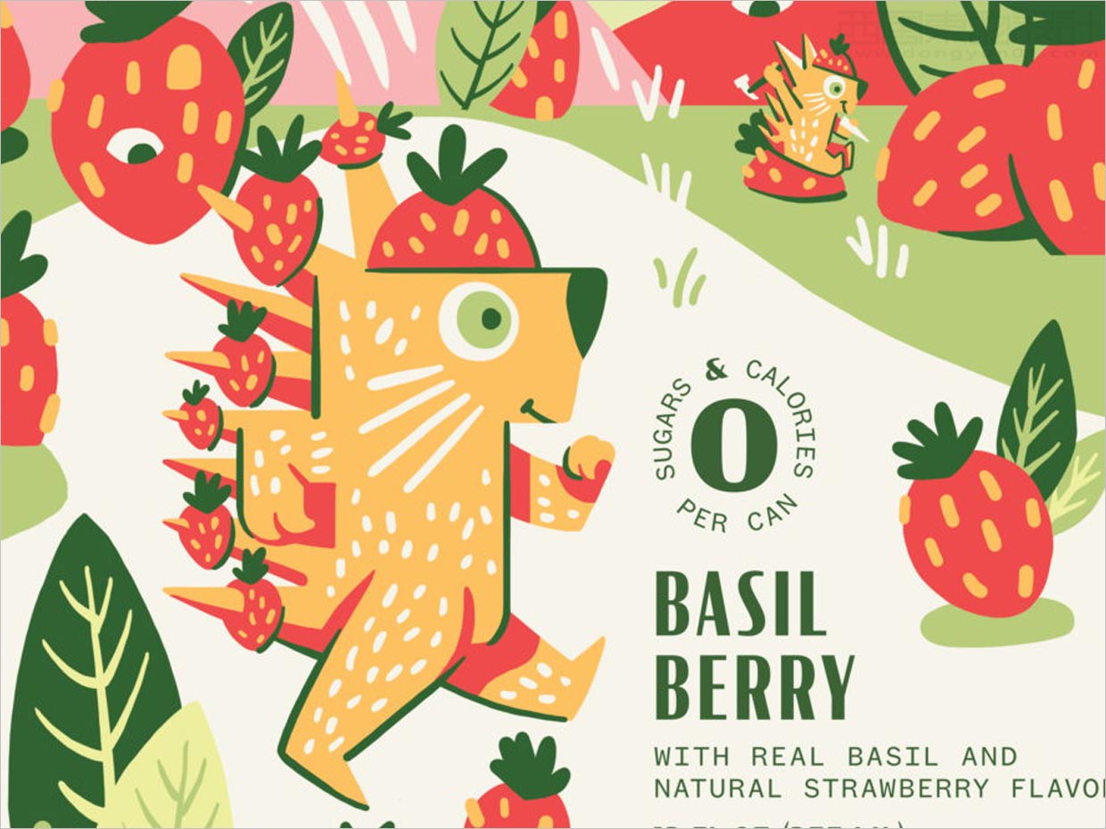 Aura Bora植物起泡水功能飲料包裝設(shè)計(jì)之插畫(huà)設(shè)計(jì)